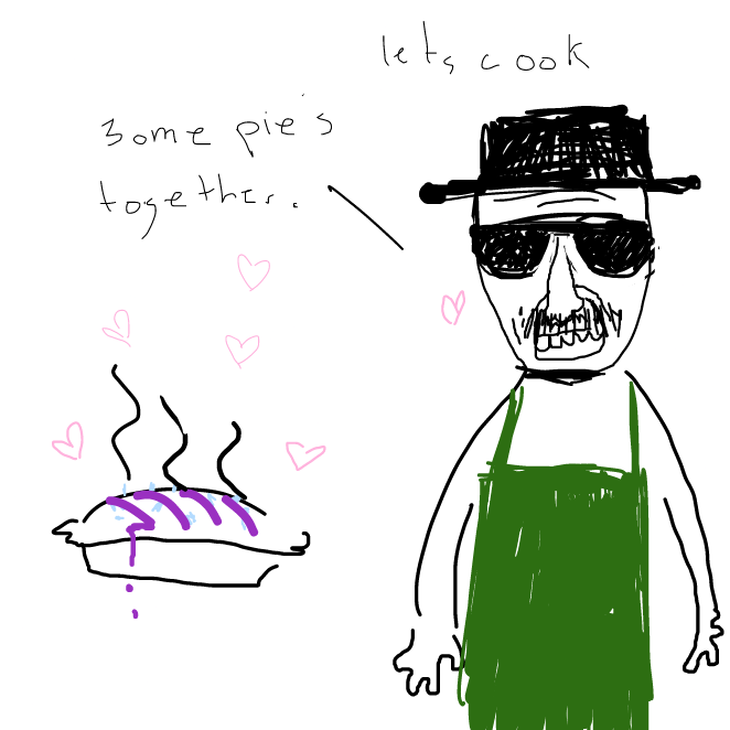 Drawing in we ride together, we bake pies together by Alltherichesbaby