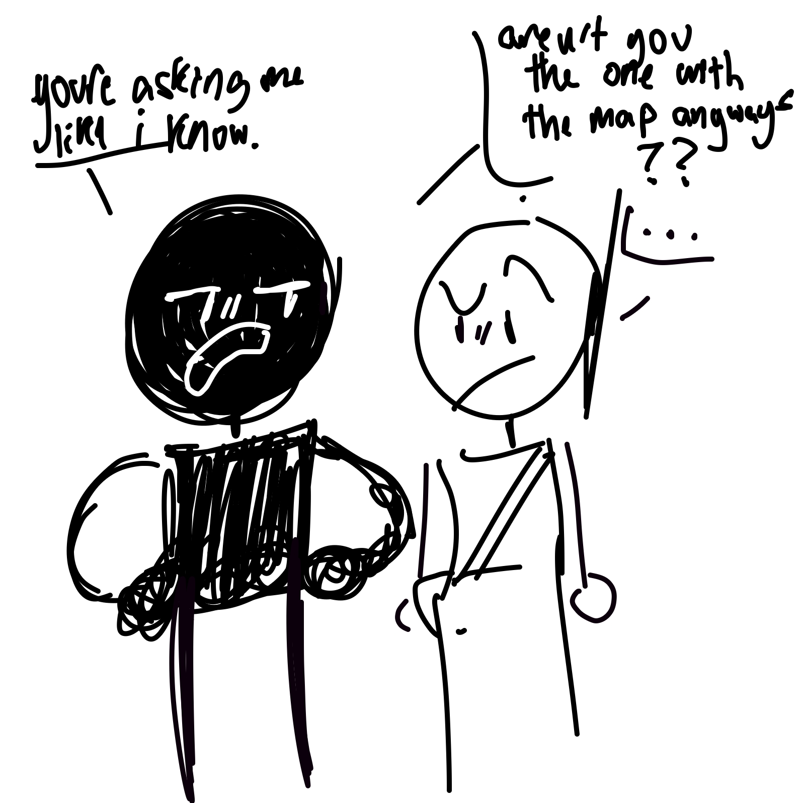 what could they possibly be looking for!?
 - Online Drawing Game Comic Strip Panel by Acy