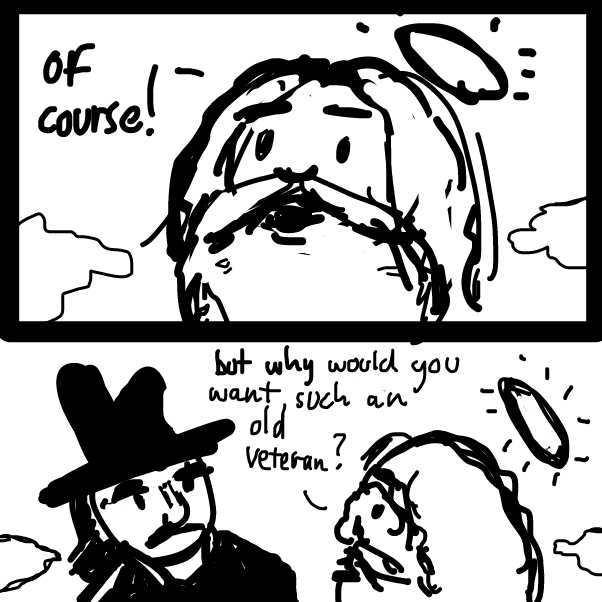Drawing in Adventures of Burt Reynolds In Heaven by Peyocay
