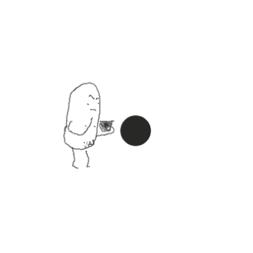 Drawing in circle by Potato Man