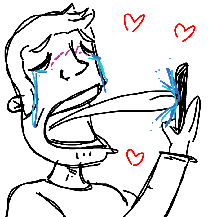 Drawing in I can't take it anymore by dameyarrondeasuz