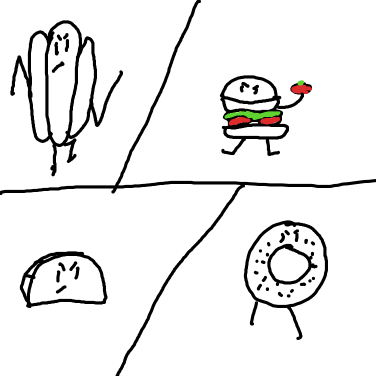 Drawing in Food fight by Monkeythesloth