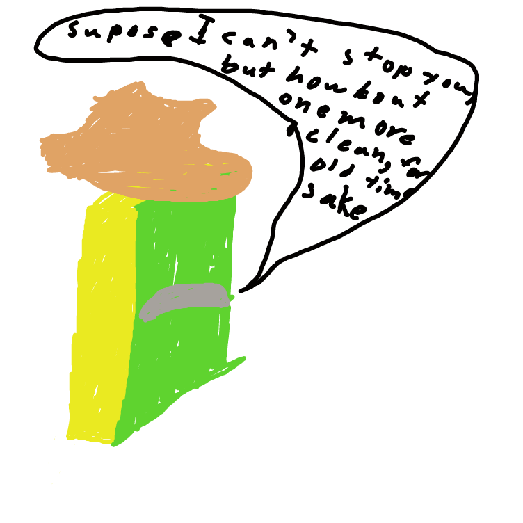 Drawing in Lonesome Dove But With Dish Cleaning Tools by Monkeythesloth