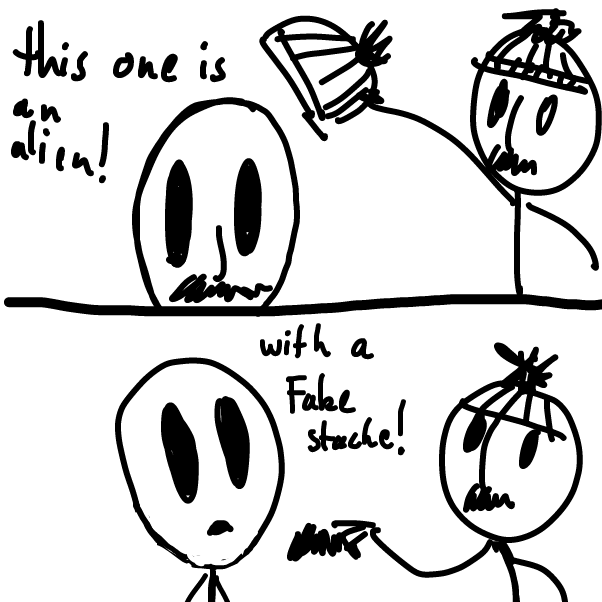 "and I would have gotten away with it
if not for you meddling hobos!"
 - Online Drawing Game Comic Strip Panel by Peyocay