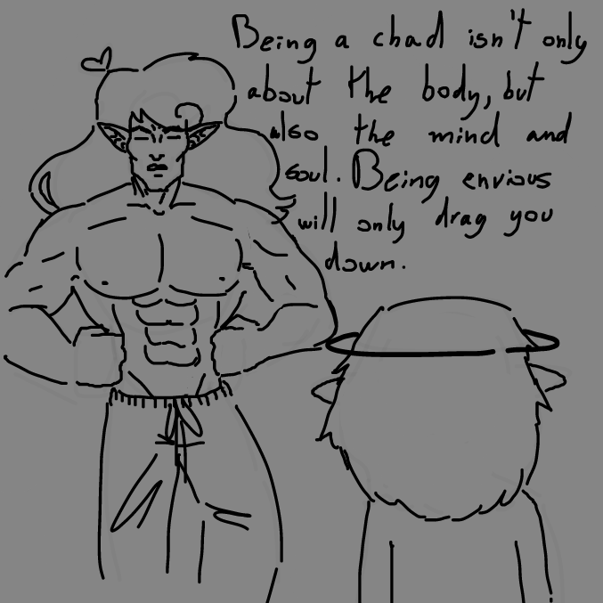 Drawing in I miss himbo chad rigel  by LemonadePie