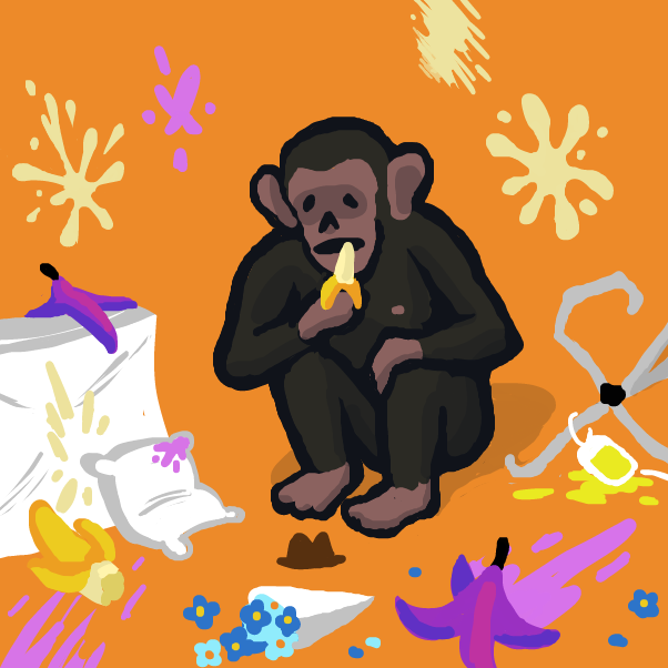 random chimp event - Online Drawing Game Comic Strip Panel by 🔲