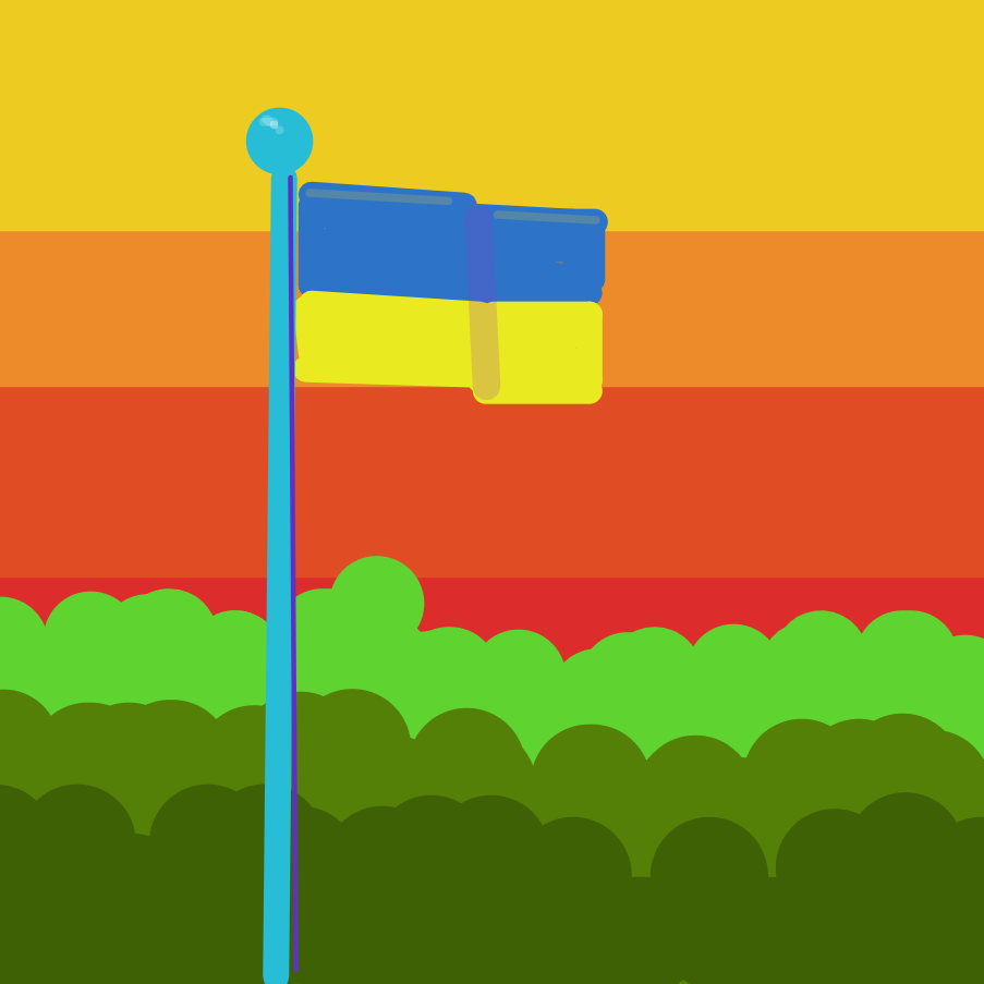 Drawing in Ukraine flag by Emjaypatrick