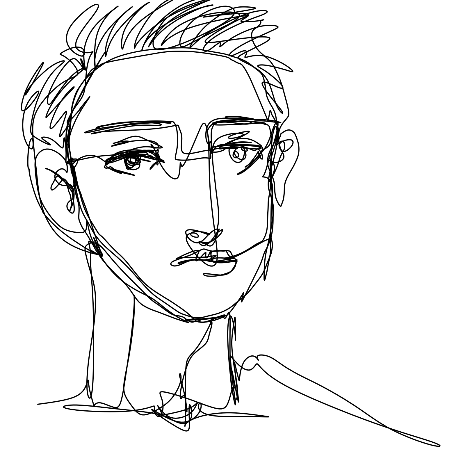 Drawing in Single line drawing by Dobby1593