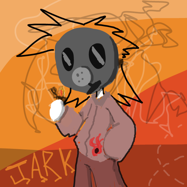Drawing in gas mask person by FifaSam