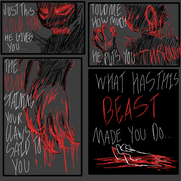 Ayo waddya think of this mess of a drawing! - Online Drawing Game Comic Strip Panel by OneWithTheShadows