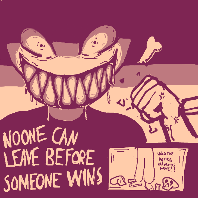 The game is infinite and no one can leave before the game ends??? uh-oh - Online Drawing Game Comic Strip Panel by Veum