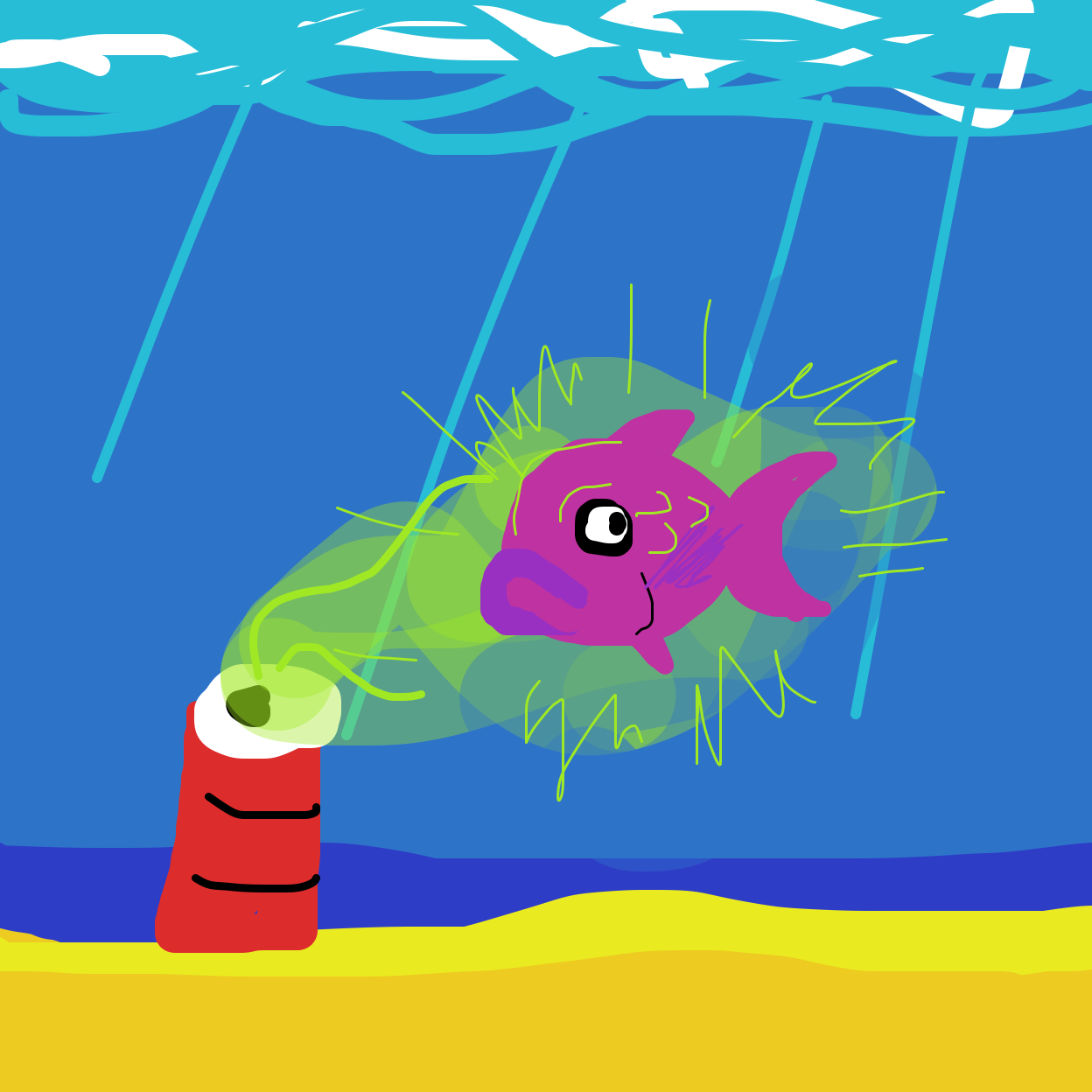 Drawing in Life below water by Electra