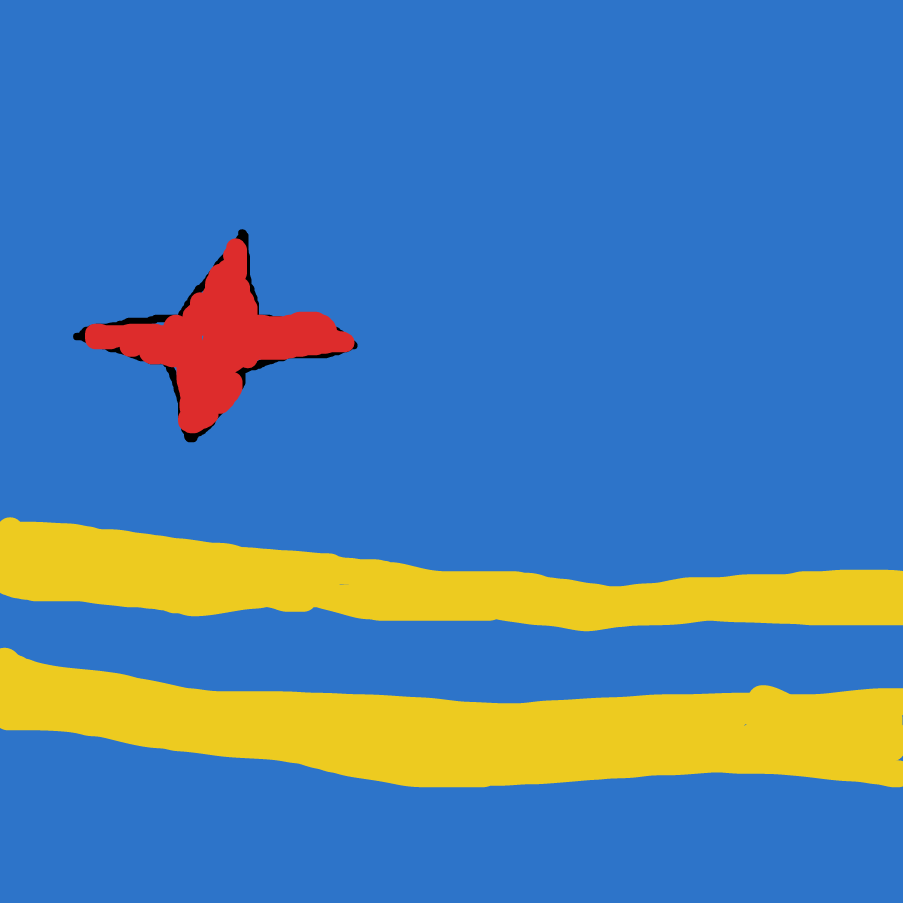 Drawing in Aruba flag by amongus