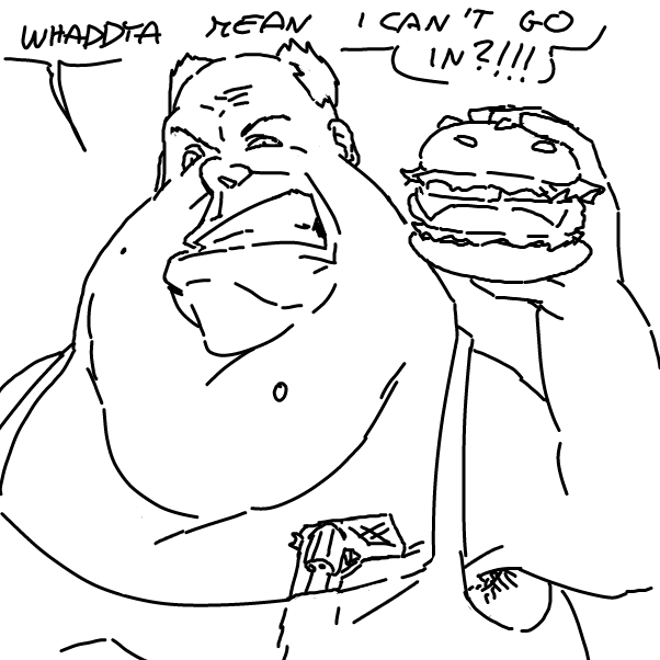 Drawing in Chinese person not letting in an American by DiarrheaSmoothie16