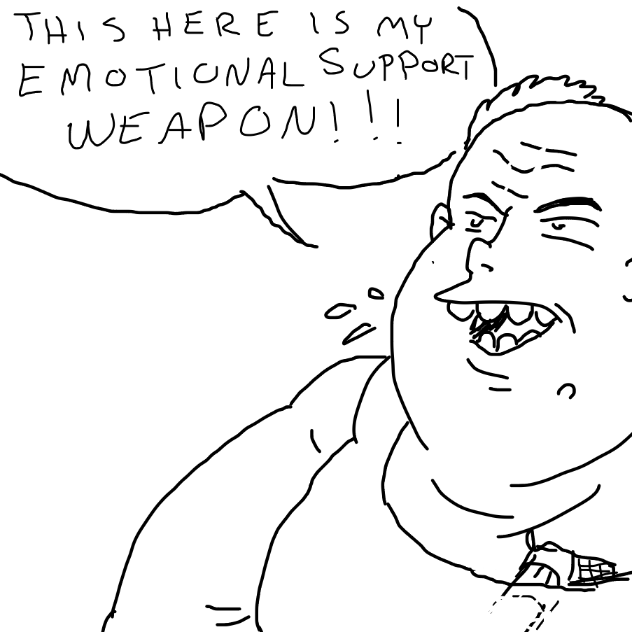 Drawing in Chinese person not letting in an American by Emjaypatrick