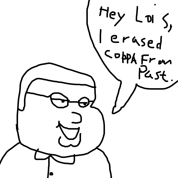 Drawing in Hey Lois, i erased COPPA from past. by Tfa234
