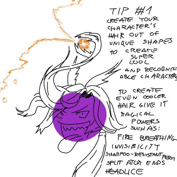 Drawing in tips for hair :( by DiarrheaSmoothie16