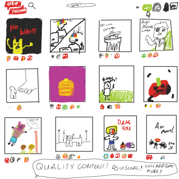 Quality content! Let’s add some more! - Online Drawing Game Comic Strip Panel by joshyouart