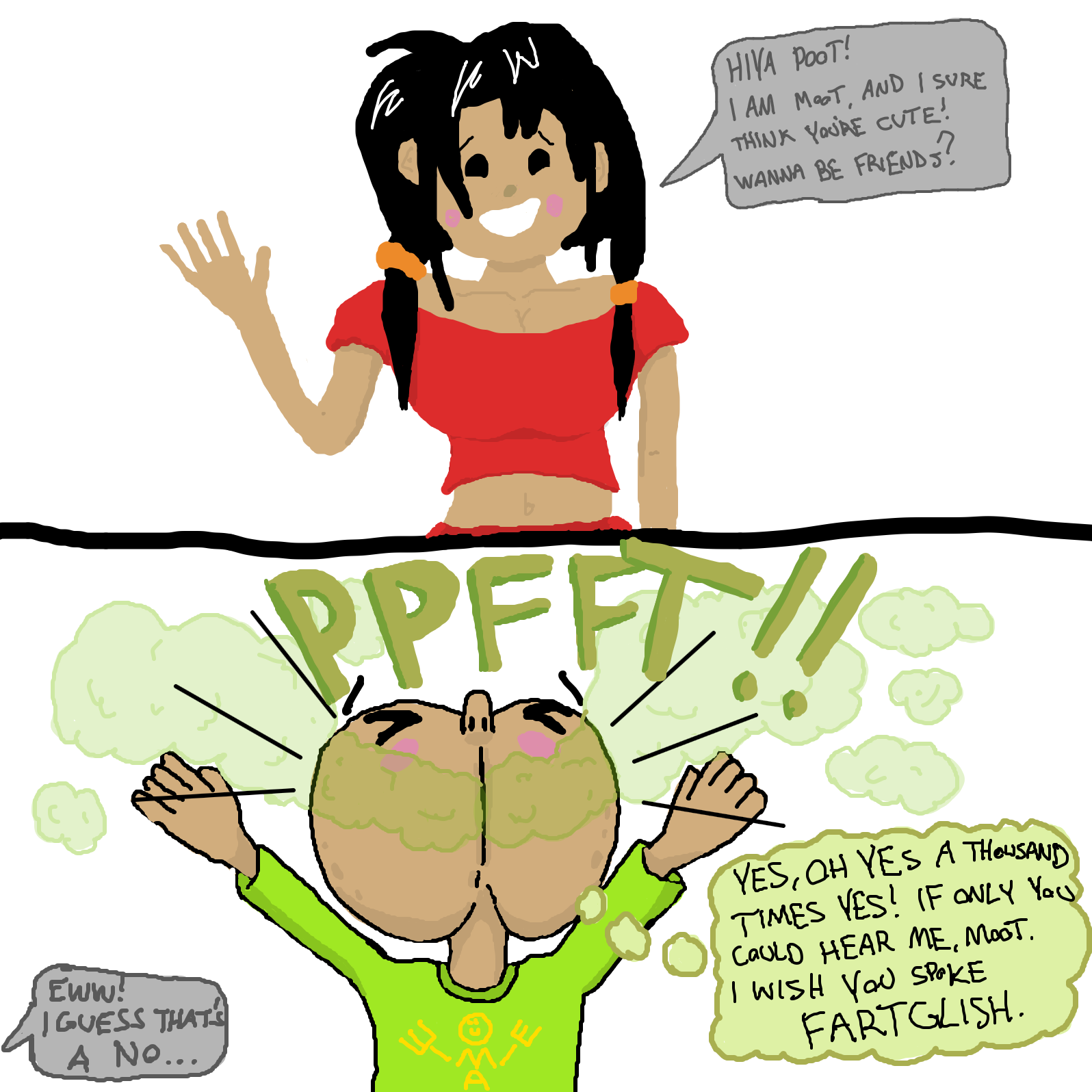Poor guy, dating is especially challenging for Poot.  - Online Drawing Game Comic Strip Panel by Painovoima