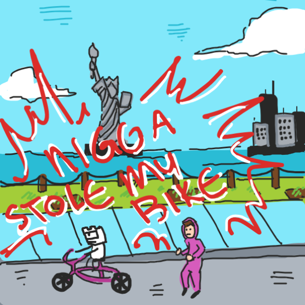 Drawing in The ALL-NEW Striptogether Bicycle! by The Burned Man