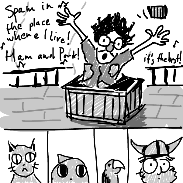 Oh, Spam
 - Online Drawing Game Comic Strip Panel by Peyocay