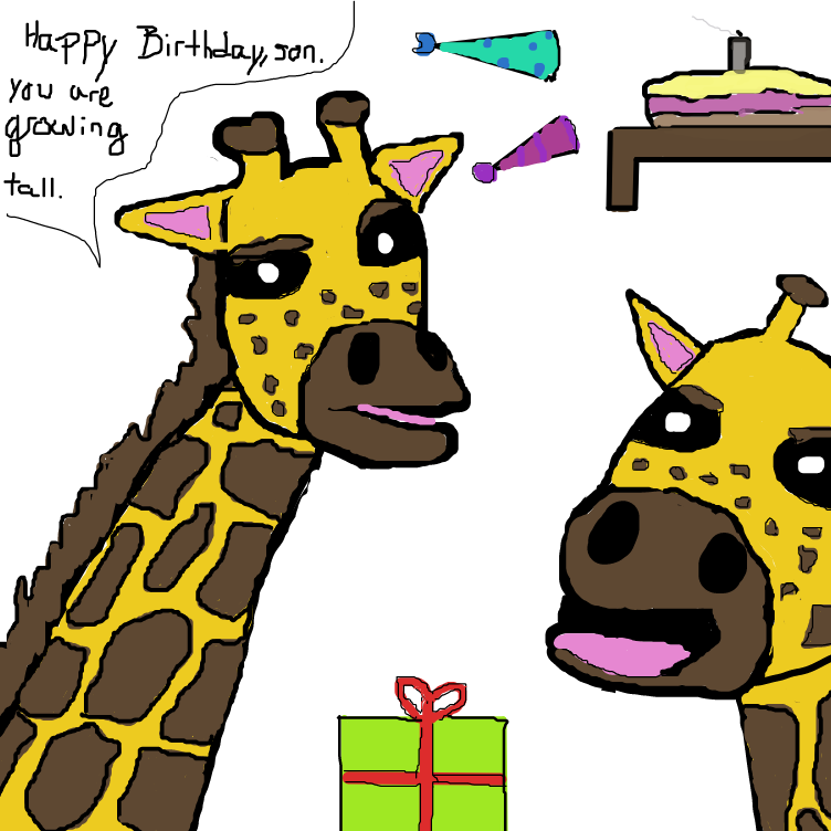 Drawing in Giraffe party by cantdraw2