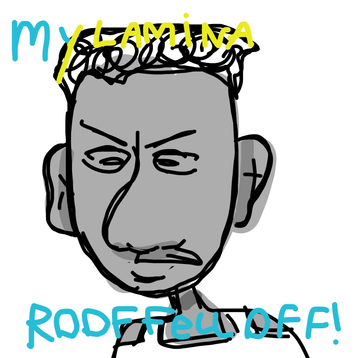 Drawing in Chinese person not letting in an American by feetusdeetus