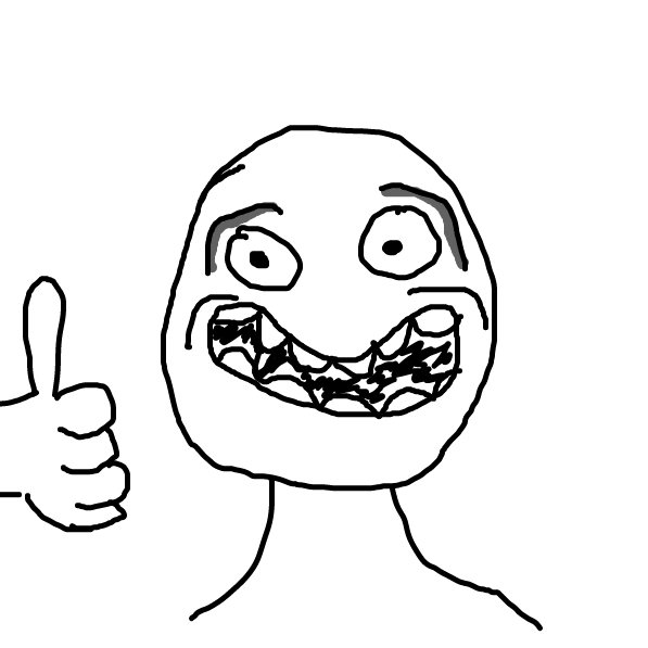 First panel in thumbs up! drawn in our free online drawing game
