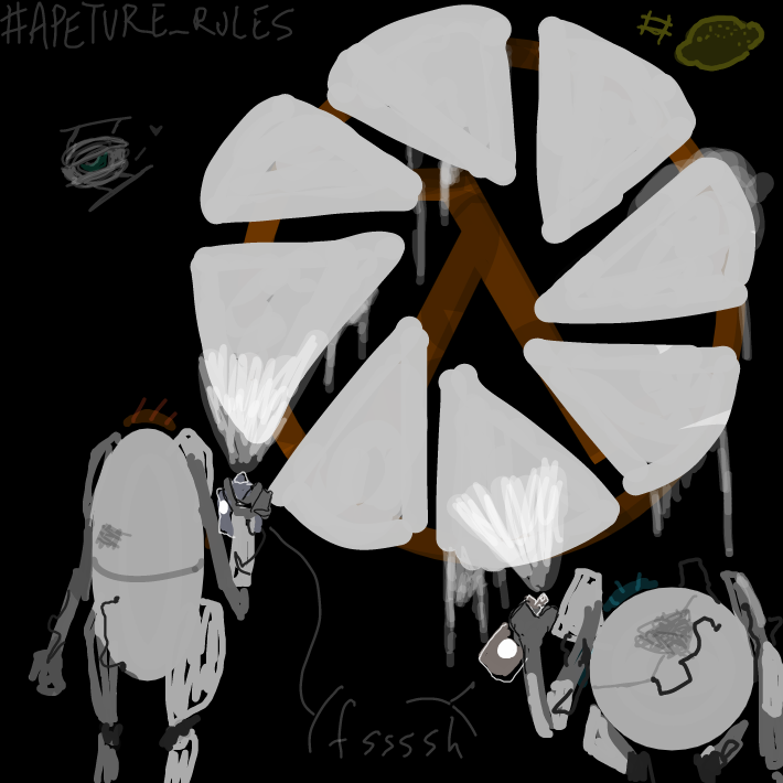Drawing in Half life 1 logo by pantsless dog
