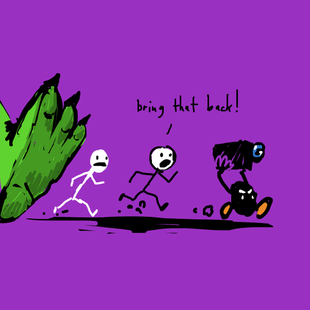 the troll stole the camera
 - Online Drawing Game Comic Strip Panel by Peyocay