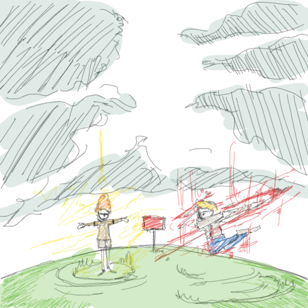  - Online Drawing Game Comic Strip Panel by Cat Person