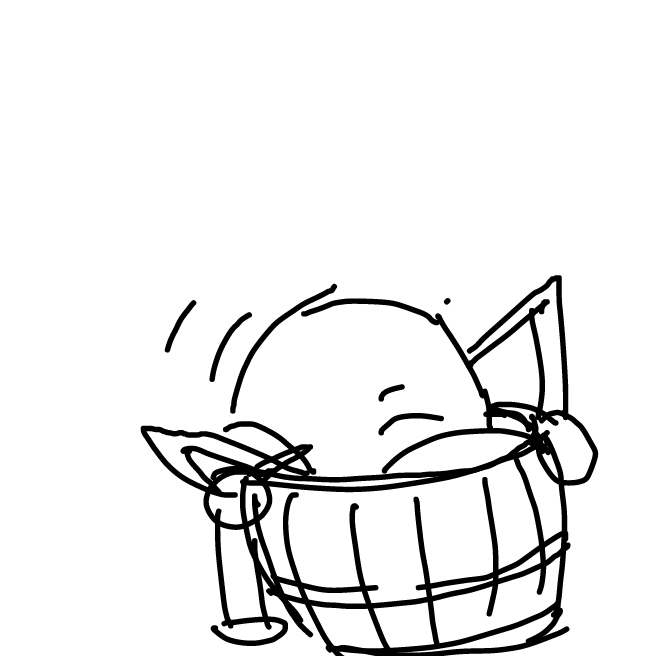 next: disappearing into barrel, arms/legs flailing - Online Drawing Game Comic Strip Panel by cymno