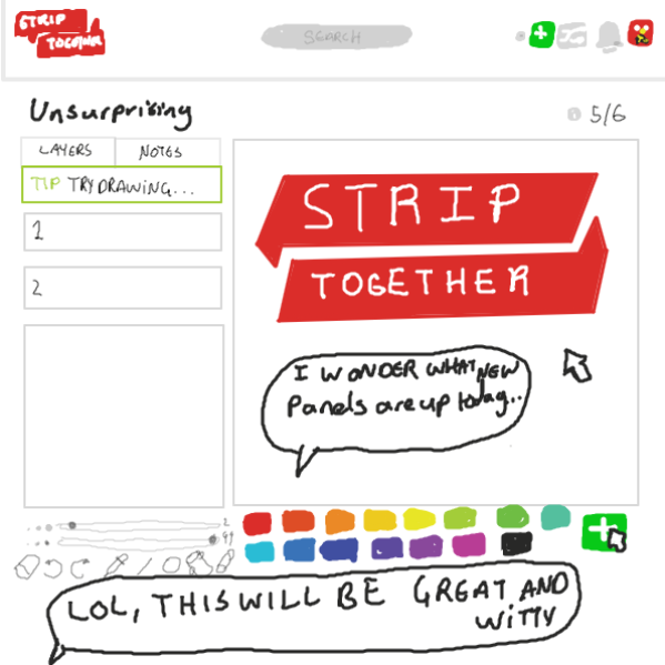 - Online Drawing Game Comic Strip Panel by joshyouart
