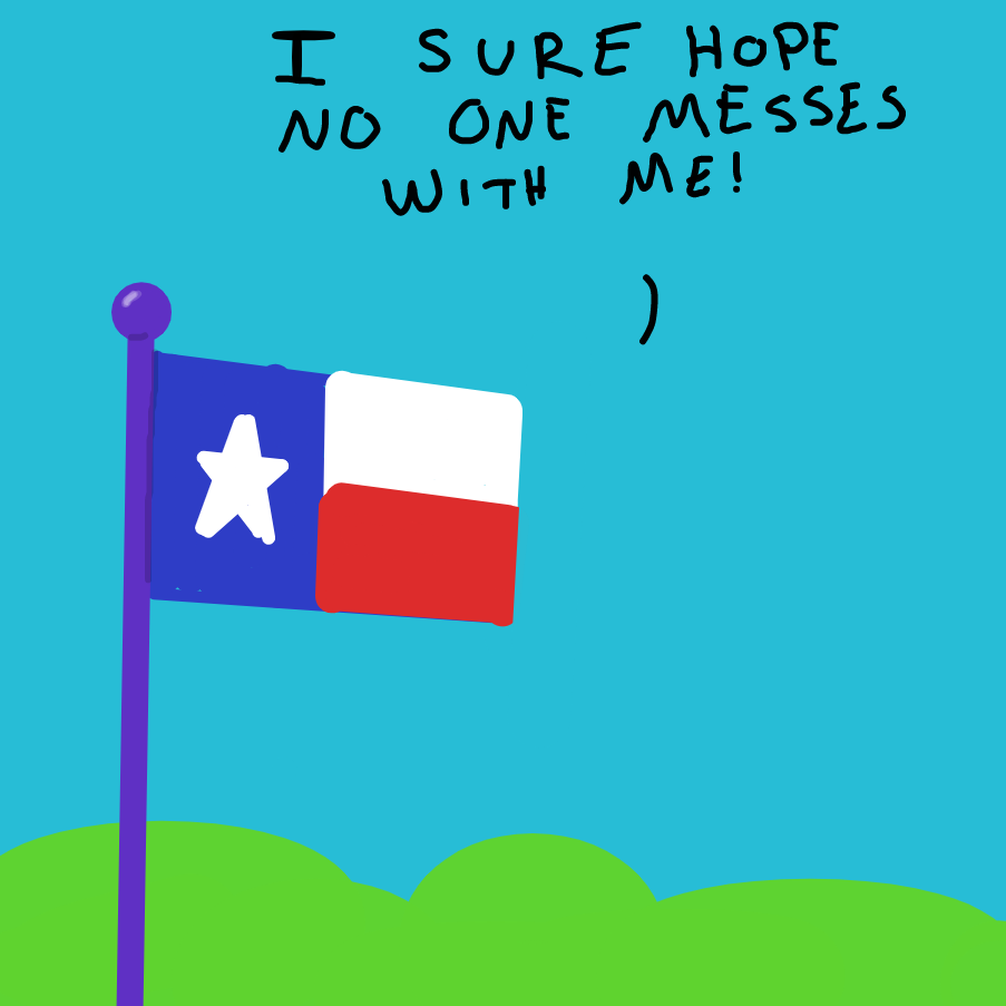 Drawing in Texas flag  by Emjaypatrick