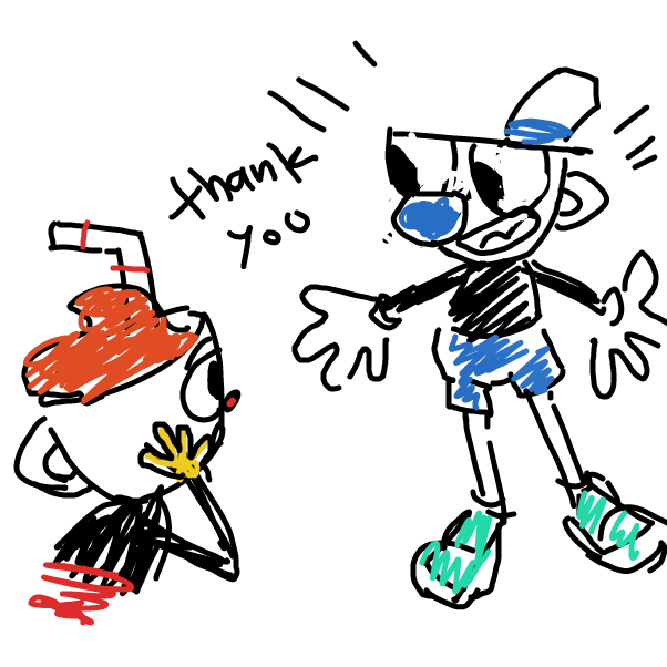 Drawing in Cuphead and his pal..... by coman