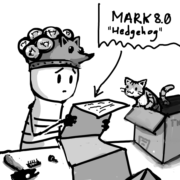 so you know how devs like to give codenames now to versions
like android kitkat or lollipop.. or ubuntu linux peeled beaver or something
 - Online Drawing Game Comic Strip Panel by Peyocay