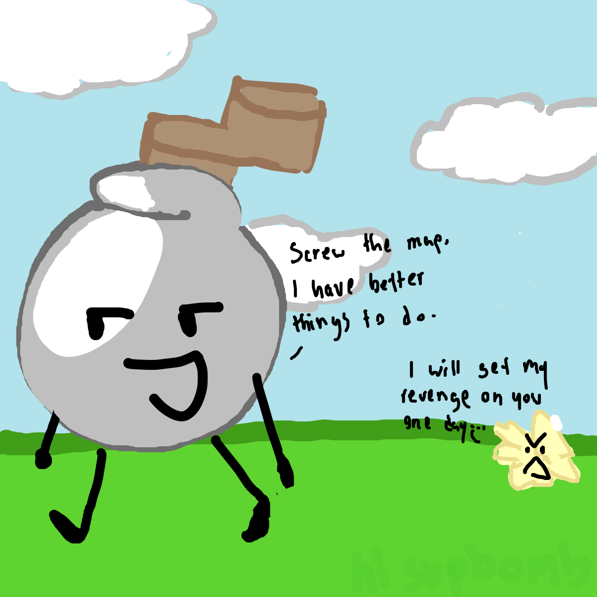 Drawing in Bomb Goes For an adventure by ehe