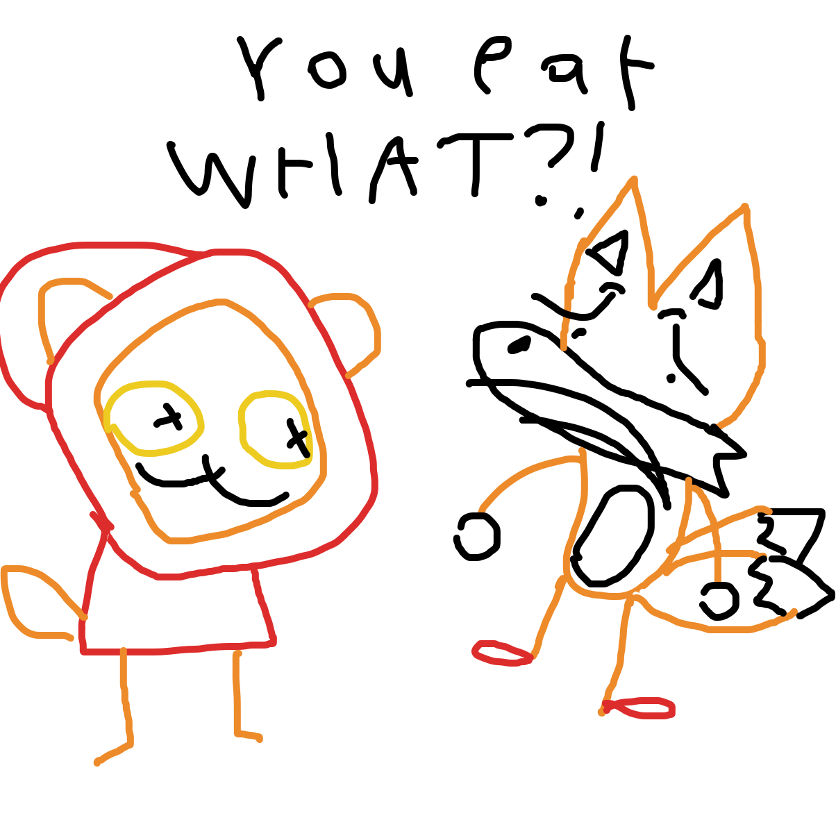Tail eater has found ze tails - Online Drawing Game Comic Strip Panel by SupBomb