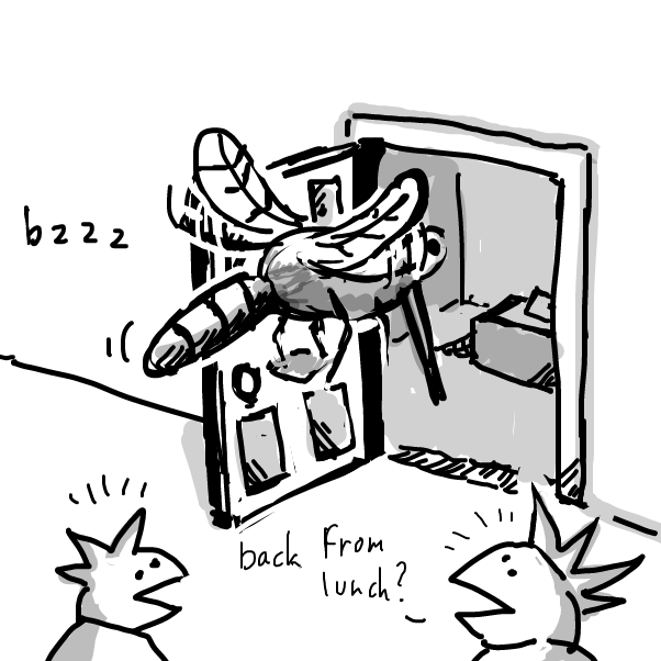 Drawing in Riq's confused adventure (rewritten) by Peyocay