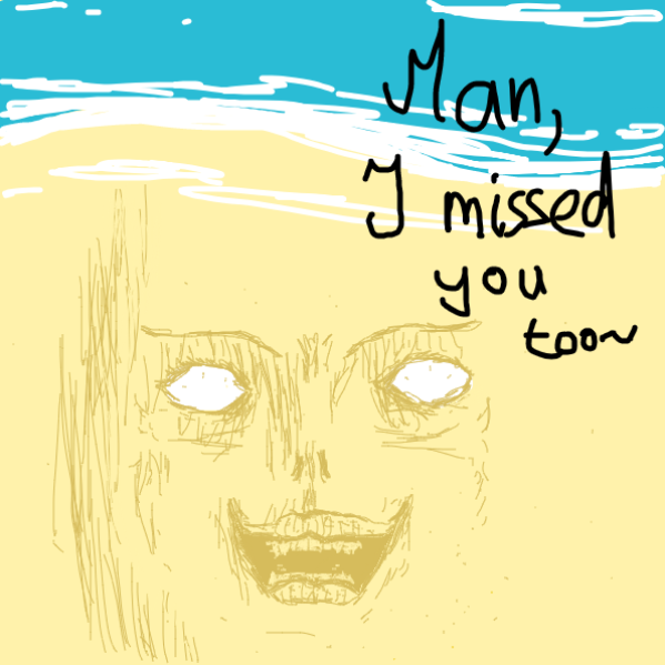 Drawing in I'm back, beaches by Robro