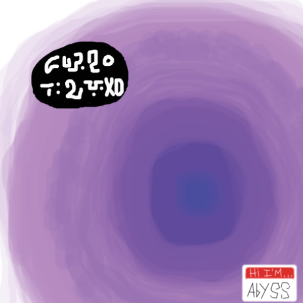 It appears that The Abyss speaks in some strange language. Must you fear it or must you love it? - Online Drawing Game Comic Strip Panel by mr.marvelous