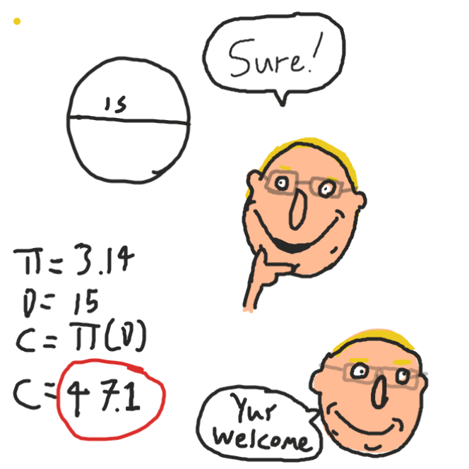 The answer is fourth seven and one tenth. (47.1) - Online Drawing Game Comic Strip Panel by MongolianWarlord