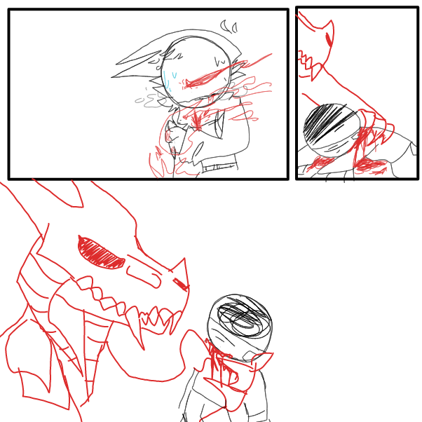 Drawing in Experiment 454: Redskull by OneWithTheShadows