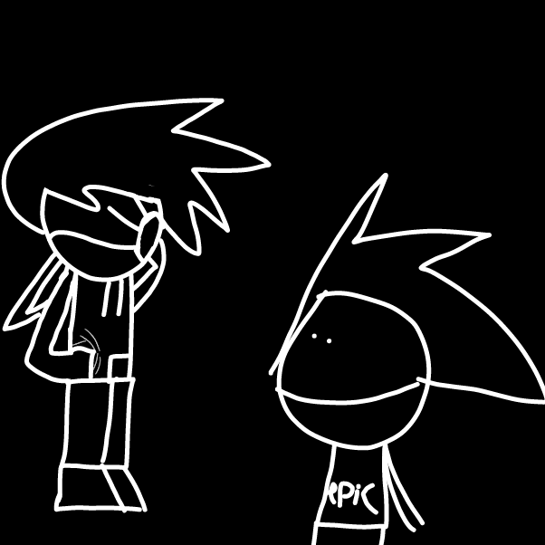 Z actually looks tall compared to riq, but in my opinion their about the same size. - Online Drawing Game Comic Strip Panel by Z.The.Comic