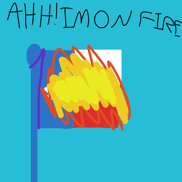 I spent so much time on the flag just to burn it, XDDD - Online Drawing Game Comic Strip Panel by Z.The.Comic
