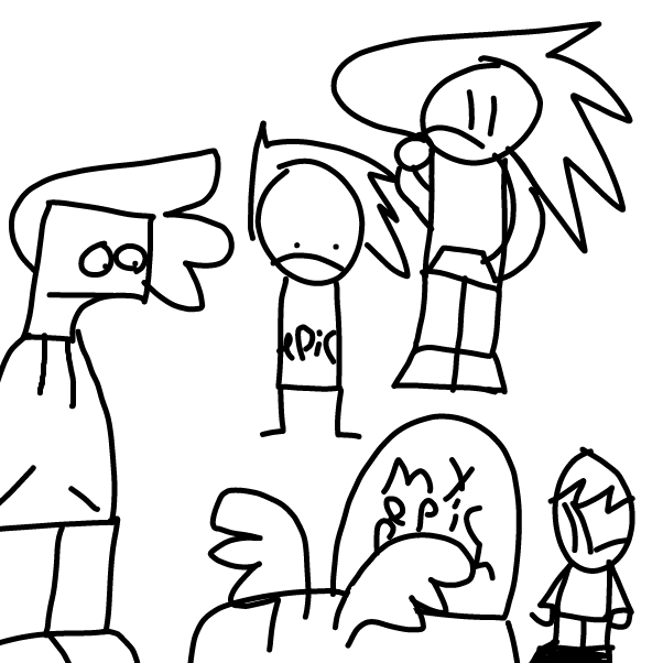 We got riq, Zack, and Z watching now with the other guy - Online Drawing Game Comic Strip Panel by Z.The.Comic