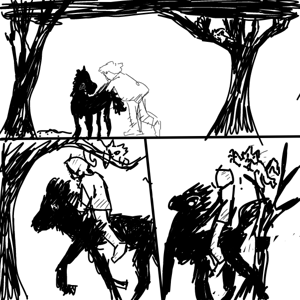 attacked by a panther  - Online Drawing Game Comic Strip Panel by Hydrokitten