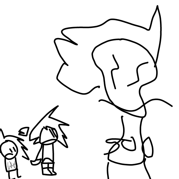 Its a goo fake Riq, and hes growing rn, into an evil monster. The REAL Riq is next to Z - Online Drawing Game Comic Strip Panel by Z.The.Comic