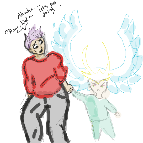 The young Devilman is 10 years too young to be taken seriously  - Online Drawing Game Comic Strip Panel by @valecocoj