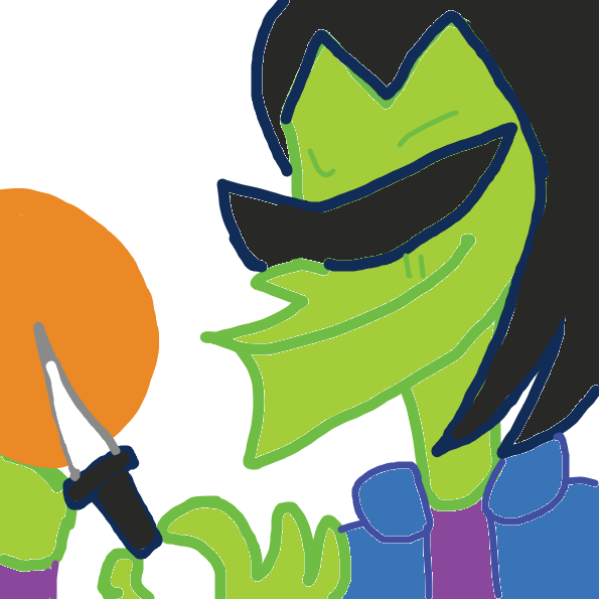 Ace from PPG holding a knife and a ball - Online Drawing Game Comic Strip Panel by NariKi